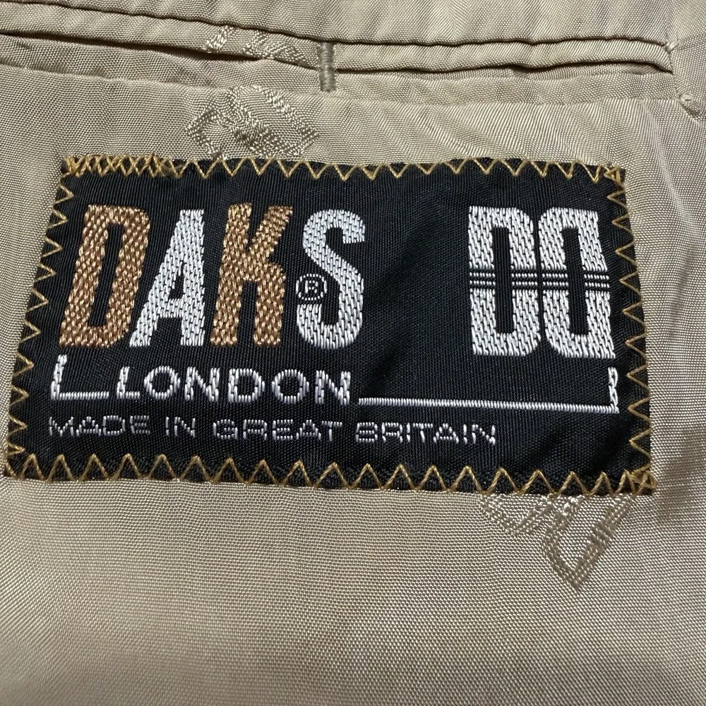 Daks London Blazer Men 42R Green Blue Cream Check Wool‎ Silk 3 Roll 2 Windowpane
